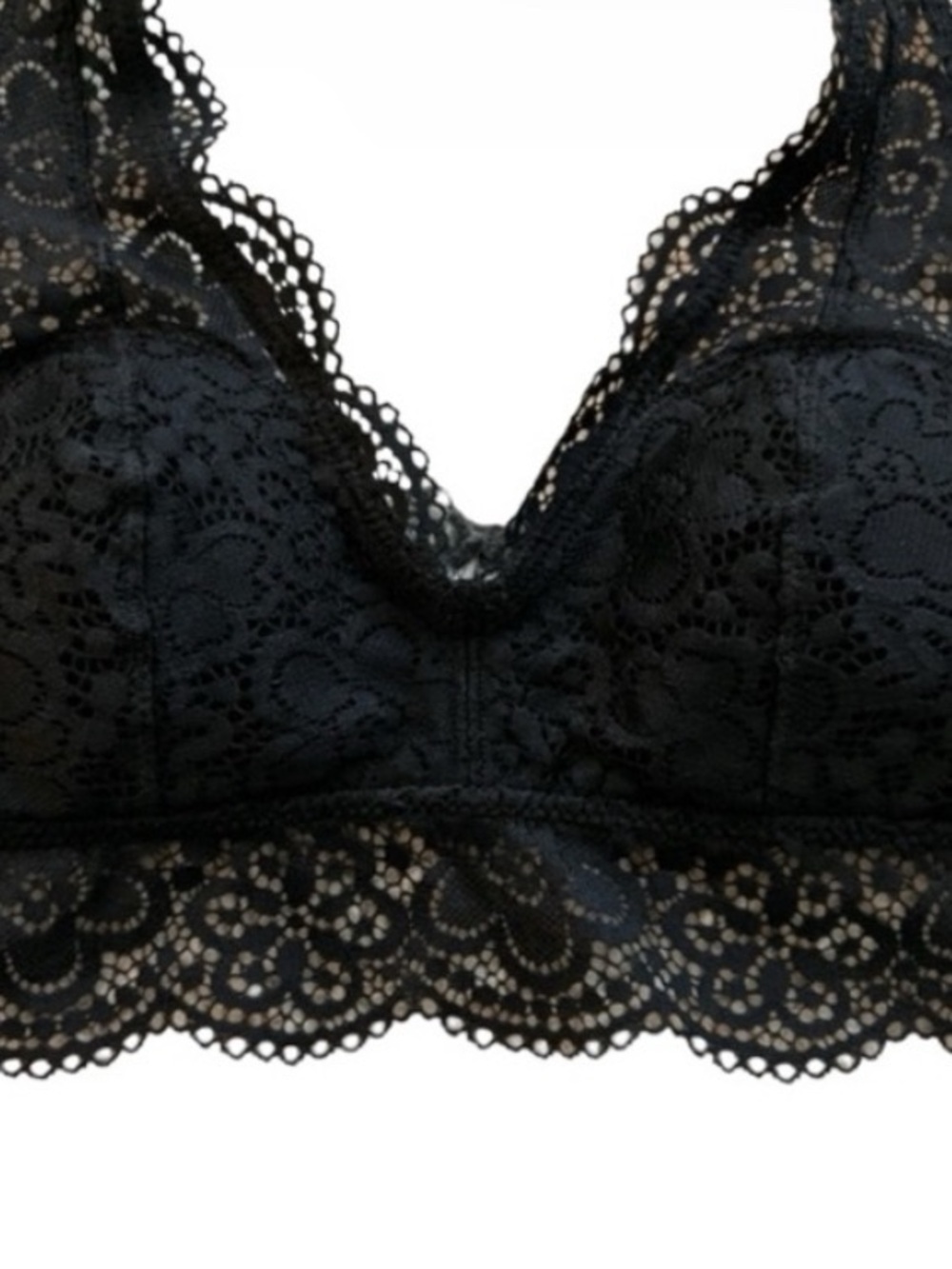 Aerie Lace Halter Bralette Black